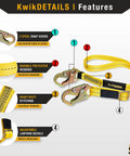 Diagram detailing Copperhead Work Positioning Lanyard 2 Pack Single Leg No Shock Absorber; features shown with polyester webbing.