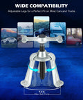 Universal Hub Puller Tool With Adjustable Legs For 7.6 Inch Bolt Circle on blue background showing compatibility with vehicles.