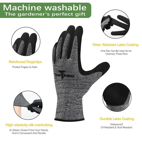 gardening gloves with reinforced fingertips Eight Pairs Breathable Latex Dipped Gardening Gloves For Men And Women One  Size Fits Most Durable Knit Grip For Weeding And Warehouse Handling Ideal