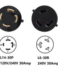 L14-30P To L6-30R Twist Lock Power Cord Adapter 240V 30A ETL Listed plugs with socket diagrams
