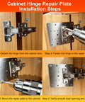 20 Piece Cabinet Hinge Repair Plate Kit Stainless Steel Door Hinge Mounting Plate installation steps on wooden cabinet