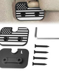 Two Pack Sun Visor Repair Kit For RAM 1500 2019-2026 Aluminum Clips with American flag design, installation screws and tool