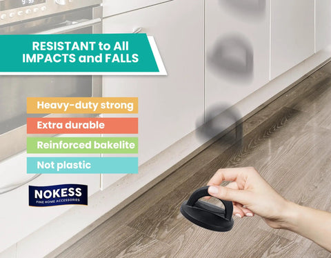 Universal Slow Cooker Lid Knob Replacement With Screw Kit being dropped, showcasing durability and impact resistance on kitchen floor.