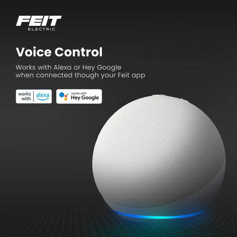 Voice control feature of BR30 Smart Flood Light Bulb With 2.4GHz WiFi RGBW Color Changing And Dimmable Lighting No Hub Needed Works With Alexa Or Google Assistant 65W Easy App Control And Shared Access For Your Home Vibe supporting Alexa and Google Assistant.