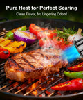 Heavy Duty Propane Culinary Torch For Grilling, Searing, Sous Vide, Camping And Welding - steak and vegetables on grill