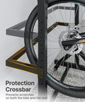 Freestanding Bike Storage Rack for Five Bikes With Built Tough Heavy Duty 350 Lbs Vertical Stand close-up on protection crossbar