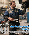 Mechanic using pliers with 24 Piece Vise Grip Spring Clamp Replacement Springs Set For Pliers In 30mm, 40mm, 50mm, And 55mm Sizes