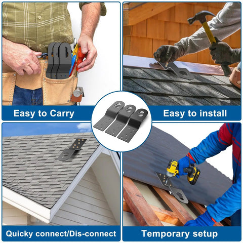 Rock Solid 3 Pack Permanent Roof Safety Anchors Forged From Heavy Duty Steel Fall Arrest Hardware For Plywood Decks No Sweat Reusable Screw Mounts Top Shelf Roof Tie Off Points For Construction