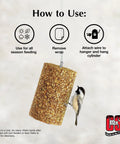 Hot Pepper Bird Seed Cylinder Two Pack Ready To Use No Fuss With Hanging Feeder Mount For Outdoor Wild Birds 1.76 Lb Each