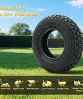 4.10/3.50-6 Outer Tire Replacement Fits 13x4.00-6 Go Kart ATV in a grassy backyard setting
