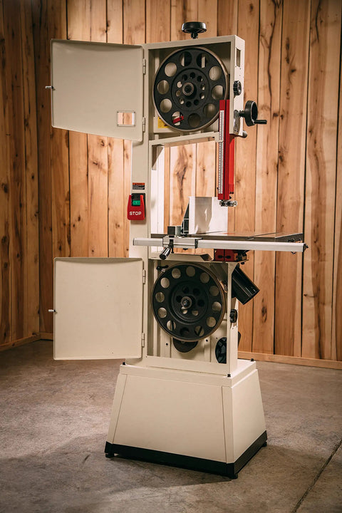 14-Inch Woodworking Bandsaw With 1-3/4 HP 115/230V Single Phase Sturdy Welded Tubular Steel Frame Massive 360 Sq In Cast Iron Work Surface Over 13-Inch Resaw Capacity Dual 4-Inch Dust Ports For Clean Cuts