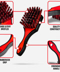Premium Tire Brush For Car Detailing And Tire Cleaning With Soft Bristles Rubberized Head And Grippy Handle Pro-Grade Tool