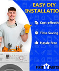 Man with gloves and tools, easy DIY installation guide for Pantry Drawer End Cap Set Kit W10874836 Left And Right Sides Compatible