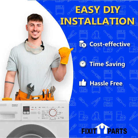 Man with gloves and tools, easy DIY installation guide for Pantry Drawer End Cap Set Kit W10874836 Left And Right Sides Compatible