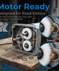 Durable Nylon Gear Clutch 36 Tooth Motor Gear For Road Motors Replacement Part installed in motor housing on workbench