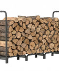 Heavy Duty 6ft Firewood Rack for Indoor and Outdoor Use Black Metal Log Holder Organizer Fireplace Wood Pile Storage Stack