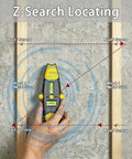 3-in-1 Magnetic Stud Finder with Laser, Wall Scanner with 2 Detachable Magnetic Positioning Modules & 4 Wooden Surface Locator Pins, Stud Finder Leveler Tool for Home Renovation Inspection. (Black) detecting nails/screws on a concrete wall.
