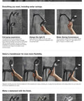 Statement Handshower Hose 60 Inch With Swivel Base for handheld showering, displayed in bathroom with various finishes