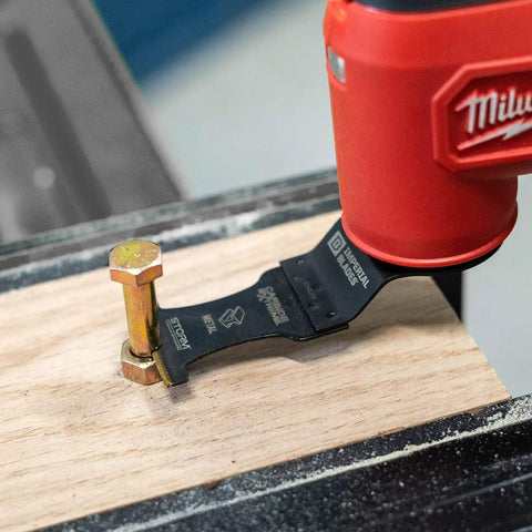Badass Reciprocating Saw Blades One Three Eighth Inch Carbide Tipped Titanium Coated Metal Cutter being used on a rusted bolt.