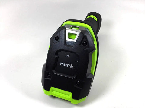 Heavy Duty Corded 1D Barcode Scanner With USB Cable Built Like A Tank For Warehouse Logistics Standard Range Linear Imager In Industrial Green showing durable casing.