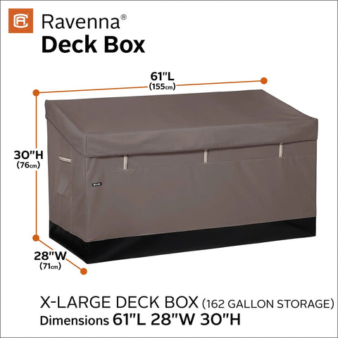 Ravenna 133 Gallon Water Resistant Deck Box For Outdoor Storage Weatherproof Patio Chest with dimensions 61"L x 28"W x 30"H