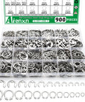 Pro-Grade 304 Stainless Steel Snap Ring Kit With E Clips And C Clips, 26 Sizes External Retaining Rings, 1.2mm To 16mm, 900 Pieces, Circlip Set For Cars, Machinery, And DIY Projects in organizer box