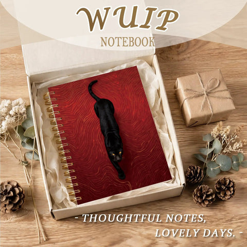 Leopard Print Spiral Notebook For Work And Wardrobe Boss Vibes Red Retro Wild Animal Journal Gothic Cheetah Office Supplies Ideal Gift For Women 5.5 x 8.3 Inches in gift box