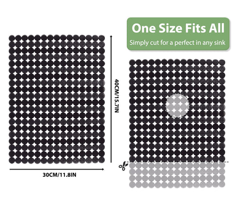 2 Pack Kitchen Sink Mat Set For Stainless Steel And Ceramic Sinks, Eco Friendly PVC Bottom Protector, Adjustable Quick Drain, Dots Design