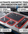 4 Pack Magnetic Tool Mats With 40 Lb Holding Power PVC Coated 12.6 x 9.6 Inches Heavy Duty Magnetic Tray That Keeps Screws Nuts Bolts And Tiny Metal Parts From Rolling Or Slipping on workbench