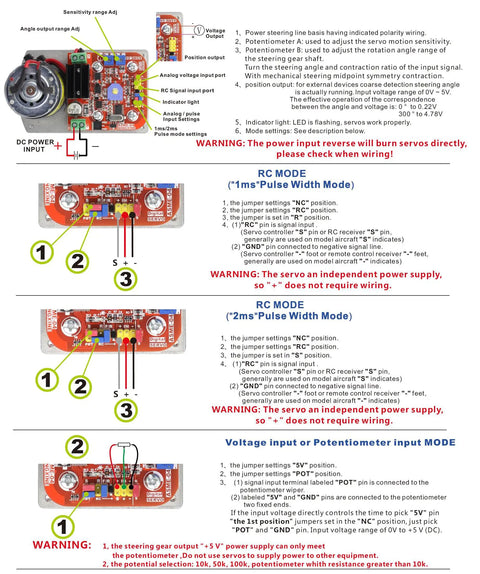 Instruction manual for Beefy Torque RC Servo With 380 Kgcm Power, 300 Degree Steering Range, DC 12 24V Operation, electronics view.