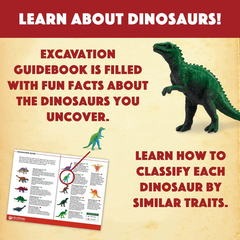 Totally Dig It Up Dinosaur Eggs Excavation Kit For Kids Hands On Paleontology Adventure guidebook with dinosaur figures and facts