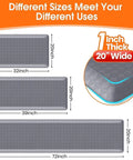 Anti Fatigue Kitchen Mat 72 By 20 Inches One Inch Thick Non Slip Heavy Duty Water Resistant Rug For Home Kitchen And Office Standing Desk Comfort Gray shown in various sizes