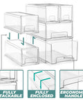 Image of Must-Have Large Clear Stackable Storage Drawers 2-Pack With Handles Easy Pull-Out Plastic Organizer Bins for organization.
