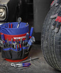 Bucket Tool Organizer With 51 Pockets Fits Three Point Five To Five Gallon Buckets Waterproof Tear Proof 600D Polyester