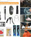 Outdoor First Aid Kit With 288 Pieces MOLLE Medical Pouch, Beast Mode Survival Gear on outdoor background