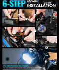 6-step guide for installing the 6000-6500K LED Dirt Bike Light Bar for Surron Sur Ron Taparia Talaria MX4 MX5 with bright output.