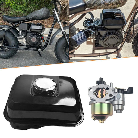 Gas Tank Carburetor Kit for 212cc 196cc 6.5HP Go Kart Mini Bike Engines Upgrade Fits Honda GX160 GX200 with accessories