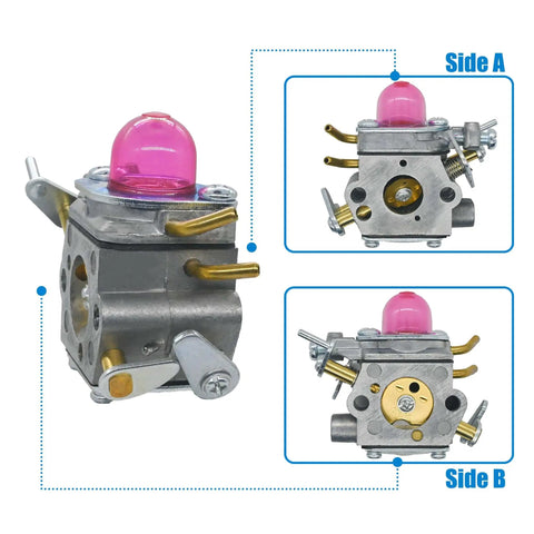 330LK Carburetor Tune Up Kit for Husqvarna 130L 130C Weedeater Trimmer Replacement Kit, front and side views.
