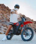 Off Road Electric Dirt Bike For Teens And Adults With A 2600W Peak Motor, Removable 1123.2Ah Battery Ebike in rocky terrain