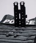 Rock Solid 3 Inch Molle Lok Clips attached to a tactical vest, durable nylon material for easy gear access.