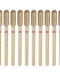 Ten Piece 200 To 230 Grit Diamond Grinding Bits Set With Four Millimeter Cylindrical Ball Head And Two Point Three Five Millimeter Shank