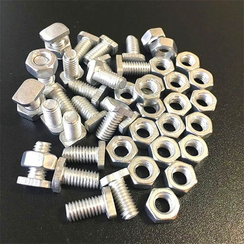 50 Pack Greenhouse Nuts And Bolts Kit For Do It Yourself Heavy Duty Rectangle Head Bolts And Nuts Replacement Parts For Shelving And Garden Structures