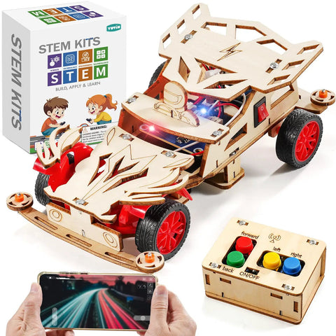 Hands On Remote Control Car Building Kit For Kids 8 Through 12 Cool Stem Toys For Boys And Girls Wood 3D Puzzles and Science Craft Projects