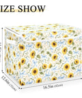Kick Butt Foldable Storage Bin With Lid And Handles Built From Heavy Duty 300D Oxford Fabric, floral design, 16.5x12.6x11.8 inches.