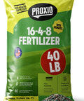 Front view of Proxio 16-4-8 With Humates Lawn Fertilizer, 40 lb bag, covers 11,000 sq ft, for all turf types, quick and slow release nitrogen