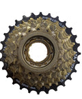 8 Speed Freewheel 13-28T Screw-On Replacement Part For Most Bikes Black And Brown Finish Close-Up View