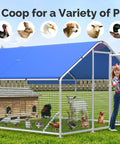 Top Notch Heavy Duty Chicken Coop Run With Thick Hardware Cloth For 20 Chickens, featuring spacious outdoor cage and waterproof cover.