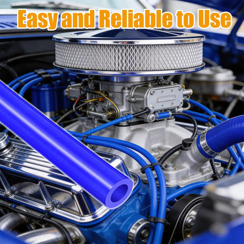 Ultimate Auto Vacuum Hose Kit With 6 Ft Silicone Tubes And 115 Nylon Connectors For Hot Rods And Muscle Cars Plus Quick Fix Fittings on engine bay