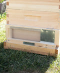 Stoney Acres Beehive Robbing Screen For Beekeeping, Easy To Install Hive Guard on 10 Frame Langstroth Hive in natural pine
