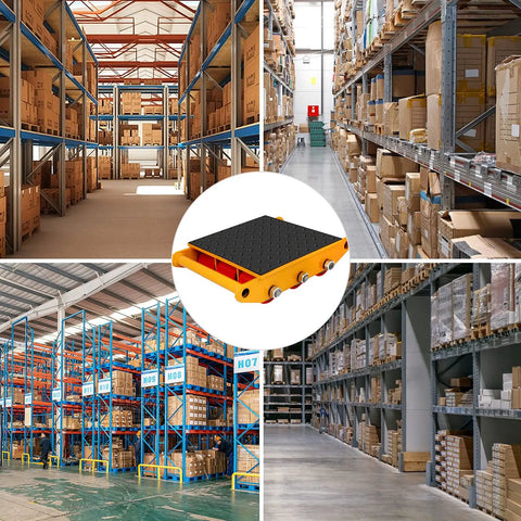 Heavy Duty Machinery Moving Skate Dolly 15T 33000Lbs for industrial equipment in warehouse setting
